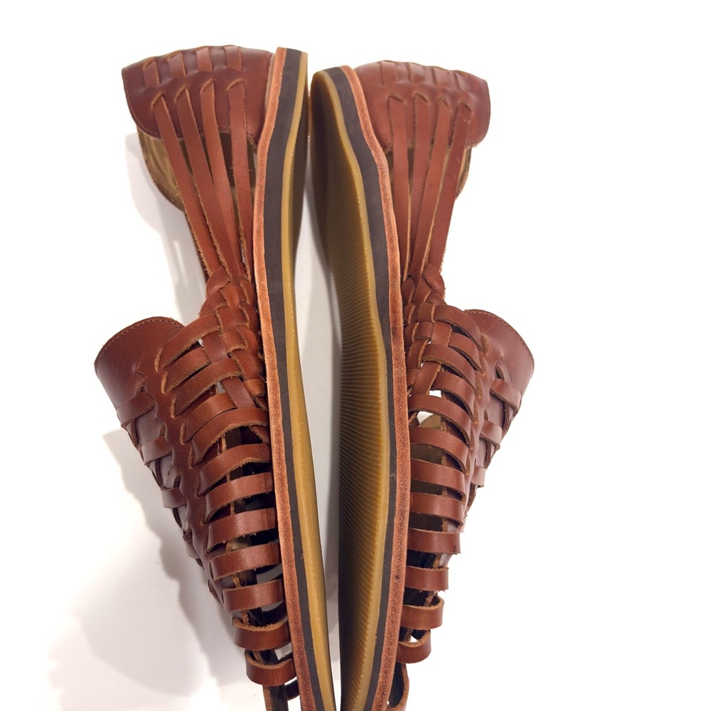 NISOLO Men's Huarache Brown Leather Sandals Slip on Made in Peru NEW - Picture 12 of 12